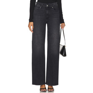PAIGE Sasha Black Manta Distressed High Rise Wide Leg Jeans Size 31